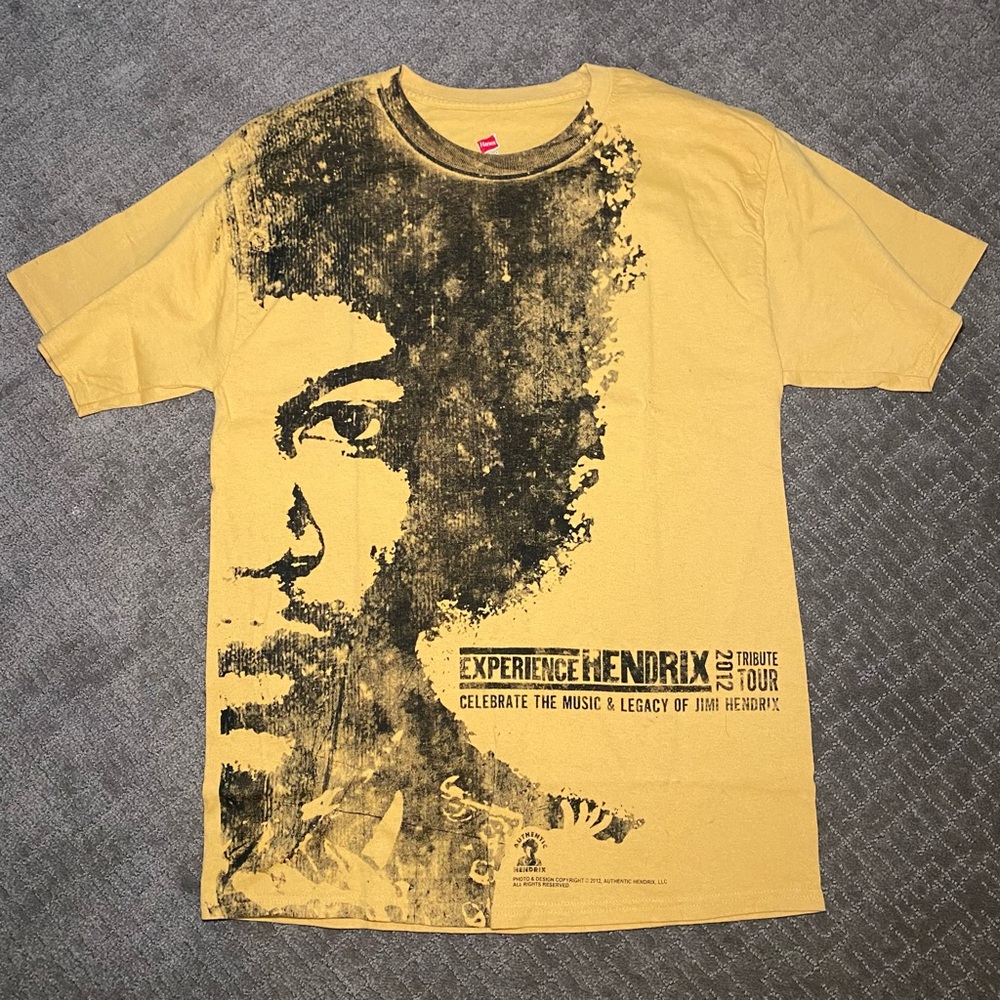 Experience Jimi Hendrix 2012 Yellow Tour Tee